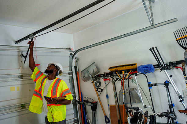 Professional Garage Door Panel Replacement technician working in Crawfordsville, IN